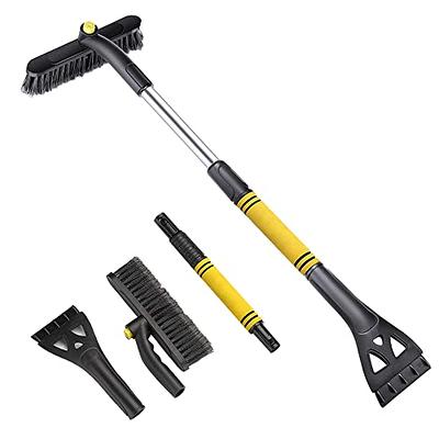 50 inch Snow Brush Extendable with Ice Scraper and Telescopic Long Handle -  Almadirect