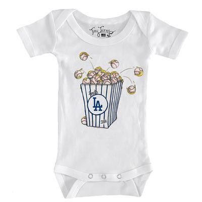 Girls Toddler Tiny Turnip Royal Los Angeles Dodgers Triple Scoop Fringe T-Shirt