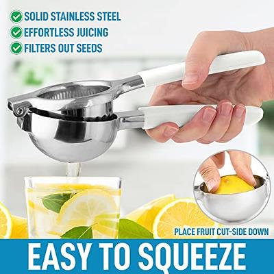 Zulay Professional Citrus Juicer - Manual Citrus Press and Orange Squeezer + 2 in 1 Metal Lemon Squeezer Complete Set