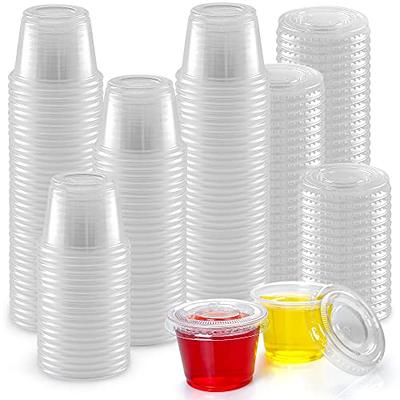 Prgery [4 oz 50 Set Jello Shot Cups with Lids,Plastic Portion Cups, Disposable Souffle Cups,Small Plastic Sauce Cups-Thickened Cups for  Jello,Condiment,Salad Dressing, Ice Cream,Meal Prep - Yahoo Shopping