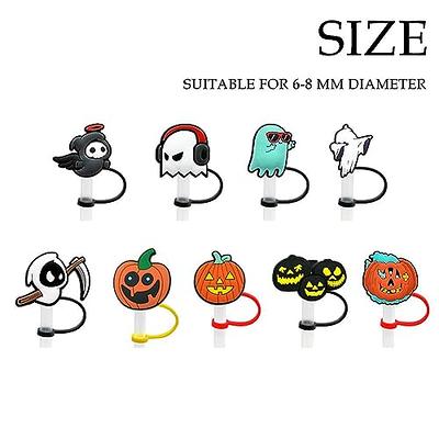 Kleeblatt Halloween Straw Covers Cap, 12pcs Cute Silicone Straws Tips Cover  Reusable, Straw Toppers For Tumblers, Suitable for 1/4~1/3 IN Drinking