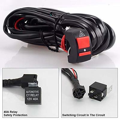 DZG Universal LED Light Wiring Harness Kit 12V with Relay 30A Fuse On Off  Switch for Motorcycle Driving Lights Auxiliary Work Lamps 2 Leads - Yahoo  Shopping