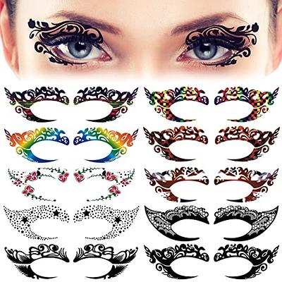 Minkissy 8 Pairs Temporary Eye Tattoo Stickers Clorful Eye Makeup Stic –  EveryMarket