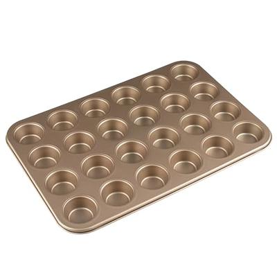 Glad Muffin Pan Nonstick-Heavy Duty Metal Cupcake Tin with Small Baking,  Mini 12-Cup, Gold