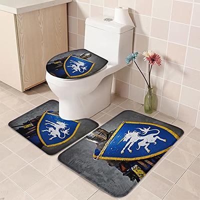 Gorilla Bathroom Rug Set Shower Curtain Bath Mat Pedestal Mat Toilet Lid  Cover 