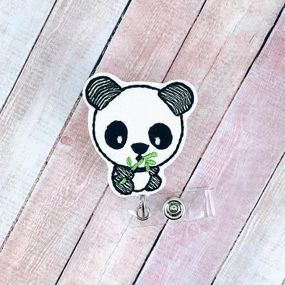 Cute Baby Panda Badge Reel Retractable, Interchangeable Felt Badge Reel,  Kawaii Badge Holder,nurse Badge Reel Funny,id Badge Holder 