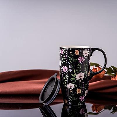 Topadorn Ceramic Mug Coffee Cups with Spill-Proof Lid Latte Mugs for Home  and Office with Gift Box,Black - Yahoo Shopping