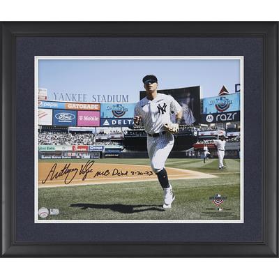 Framed Aaron Judge New York Yankees Autographed White Nike Replica Jersey