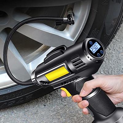  WORKSITE Tire Inflator Air Compressor Portable, 20V Cordless Tire  Pump 150 PSI with Digital Pressure Gauge, Rechargeable Li-ion Battery and  12V Car Power Adapter, Gray : Automotive