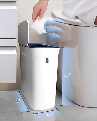 Anborry Bathroom Touchless Trash Can 2.2 Gallon Smart Automatic Motion  Sensor Rubbish Can with Lid Electric Narrow Small Garbage Bin for Kitchen