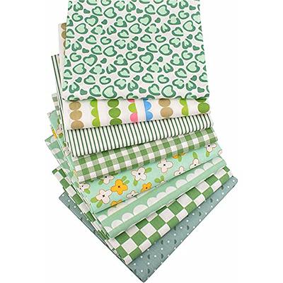  18 x 22 Fat Quarters Quilting Cotton Fabric Bundles for  Sewing, 8 PCS Green Floral