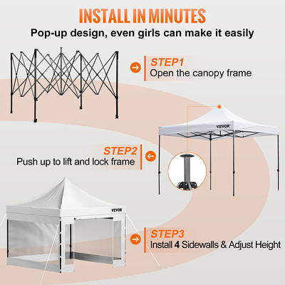 BENTISM Pop Up Canopy Tent, 10 x 10 ft, Outdoor Patio Gazebo Tent with Removable  Sidewalls and Wheeled Bag, UV Resistant Waterproof Instant Gazebo Shelter  for Party, Garden, Backyard, White - Yahoo Shopping