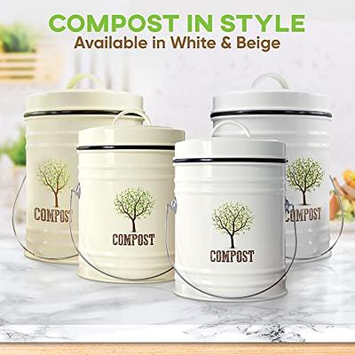  Small Kitchen Compost Bin 3L Kitchen Waste Bin Household  Countertop Container with Lid for Rubbish Composter (a) : Home & Kitchen