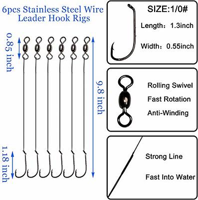 20/40Pcs Fishing leader Line Saltwater Surf Fishing Rigs Stainless Steel  Wire Leader Rig with Swivel Fishing Gear Equipment