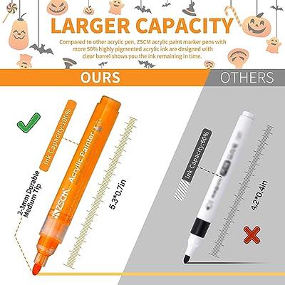 Paint Pens Acrylic Markers, ZSCM 12 Colors Paint Markers for Halloween  Pumpkin Painting, Metallic Art Marker, for Kids Adults Card Making, Rocks