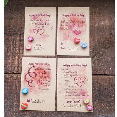 Personalized Bible Verse Valentines For Kids, Printed Custom