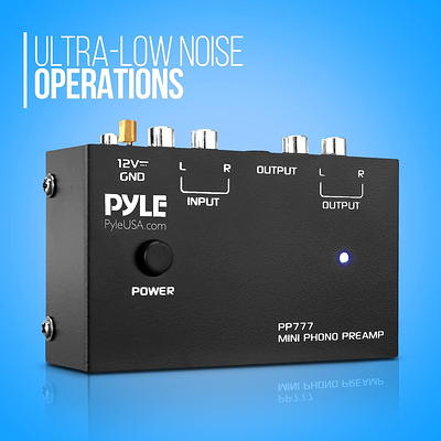 Phono Turntable Preamp, Mini Electronic Audio Stereo Phonograph  Preamplifier with RCA Input, RCA Output And Low Noise Operation, Powered by  12 Volt DC