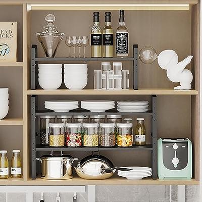 Jojocross Expandable Stackable Spice Rack Cabinet Shelf Organizer in Cabinet Shelf Kitchen Cupboard Organization Stackable Spice Rack Kitchen Pantry