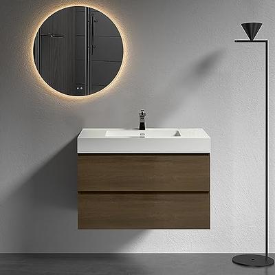 P PURLOVE 36 Modern Bathroom Vanity with Ceramic Basin Sink, Combo Cabinet  Under-Mount Sink,Bathroom Storage Cabinet with Two Cabinets and 5