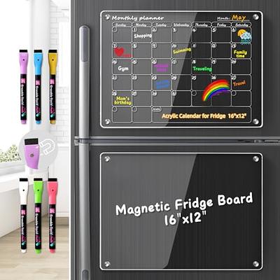 Liquid Chalk Markers for Acrylic Fridge Calendar Planning Board Clear Glass Dry Erase Board Refrigerator Whiteboard for Window/Mirror, 14 Pack, 7
