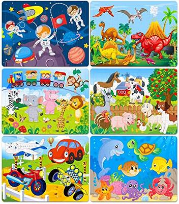 Wooden Jigsaw Puzzles Set for Kids Age 3-5 Year Old 20 Piece Animals  Colorful Wooden Puzzles for Toddler Children Learning 