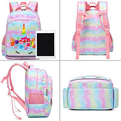 Mibasies Kids Unicorn Backpack for Girls Rainbow School Bag