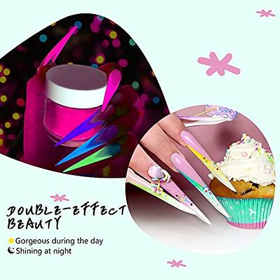 Saviland Acrylic Powder Set Grows in The Dark Acrylic Nail Powder Set 10  Luminous Polymer Nails Powder for Natural Nails Carving French Nail