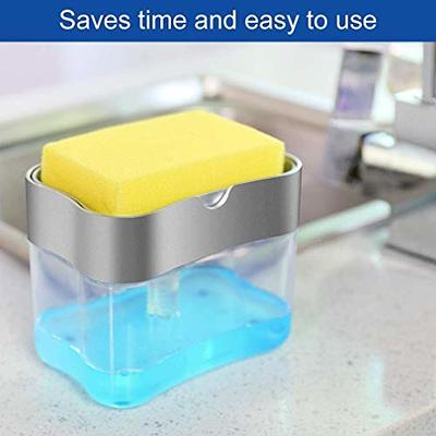 Soap Pump and Sponge Caddy Holds 13 oz Dispense The Perfect Amount