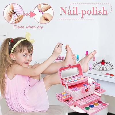 Girls Makeup Kit Real Kids Make Up Set Cosmetics Play Set Washable Safe with Carry Case for Little Girls Party Game Chrismas Birthday Gift, 20pcs/set