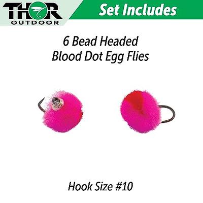 Thor Outdoor Pink Blood Dot Egg Fly - 6 Pc Set, Hook Size 10 - BH