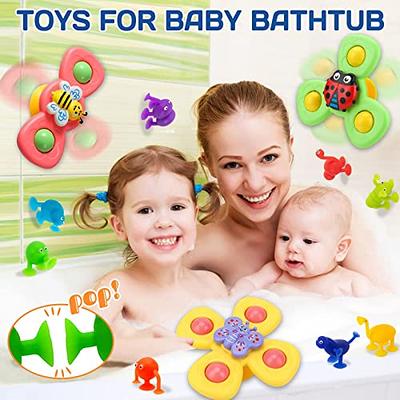  Suction Cup Spinner Toy for Baby - Suction Cup Fidget Spinner  Toys Bath Toys Window Spinning Top Baby Toys 12-18 Months Christmas  Birthday Gifts for 1 2 3 Boys Girls Sensory