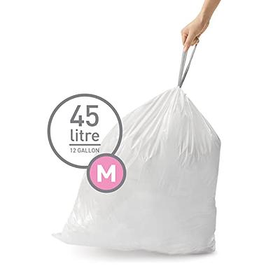 Plasticplace Simplehuman* Code V Compatible Drawstring Trash Bags, 4.2-4.8  Gallon (200 Count)