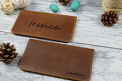 Personalized Leather Checkbook Cover