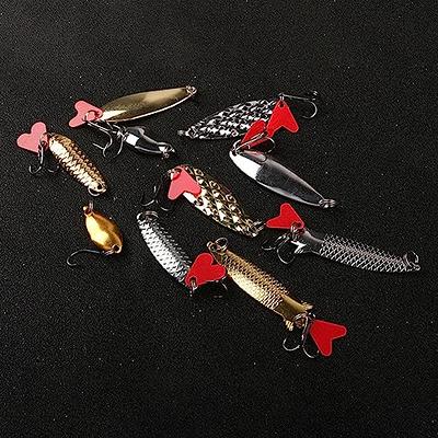 Portable 10pcs Trout Fishing Lures Floating Spinner Baits Bass Tackle Colorful Topwater Floating Rotating Tail for Bass