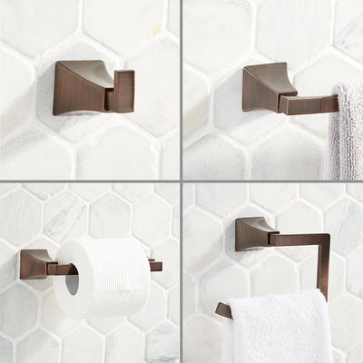 Oil Rubbed Bronze Bathroom Accessories Set,Robe hook,Paper Holder