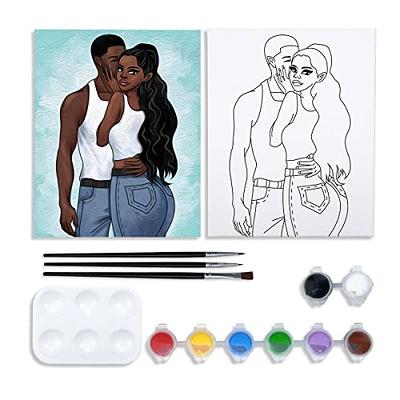 VOCHIC Couples Paint Party Kits Pre Drawn Canvas for Adults for Paint and  Sip Date Night Games for Couples Painting kit 12x16 Girl Boy