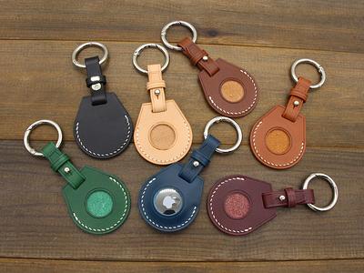 Airtag Key Ring Leather