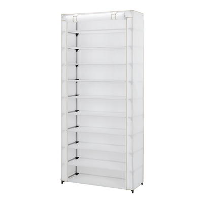 Mainstays 6-Tier over the Door Shoe Rack, White, 18 Pairs of Shoes 