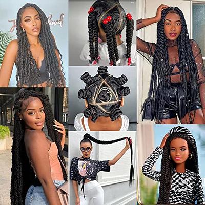 4Pcs Natural Black Brazilian Wool Hair locs for Braids Acrylic Hand  Knitting Yarn for soft Hair Braiding Hair Extension Crochet Braid  Senegalese