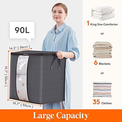 Lifewit Clothes Storage Bag Foldable Storage Bin Closet Organizer with  Reinforced Handle Sturdy Fabric Clear Window for Sweaters, Coats, T-shirts