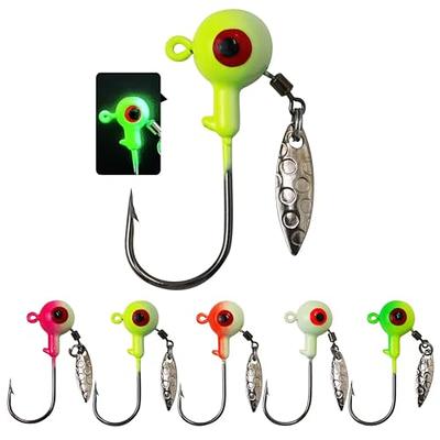 30pcs Fishing Jig Head Hooks Crappie Jig 1/32oz -1/8oz 3D Eye Lead Lure  Bass