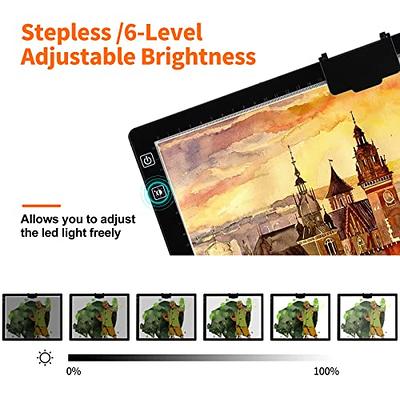 QENSPE Wireless A3 Light Pad for Diamond Painting, Rechargeable LED Tracing  Light Box, 6-Level Dimmable Diamond Art Light Board, A3 Light Pad with