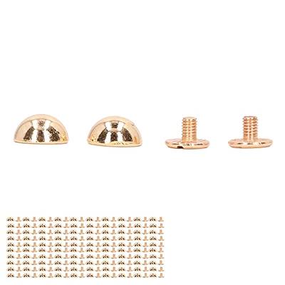 Alloypro Chicago Screws Assorted Kit Red Copper Leather Rivets Screw Rivets Slotted Phillip Head Book Binding Posts Nail Rivet Chicago Bolts for DIY Leather
