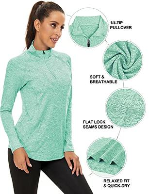 Women's Long Sleeve Workout Shirts - Loose Fit, Quick Dry, Soft