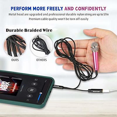 Wootrip Mini Microphone, Karaoke Tiny Microphone for Voice Recording  Interview, Portable Small Singing Mic 3.5mm Plug with Stand Suitable for  Android