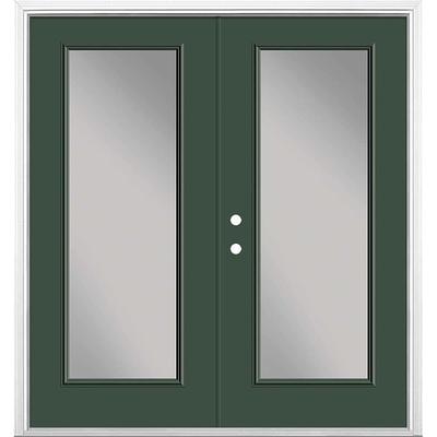 Masonite 72 in. x 80 in. Willow Wood Steel Prehung Right-Hand Inswing 10-Lite Clear Glass Patio Door Without Brickmold