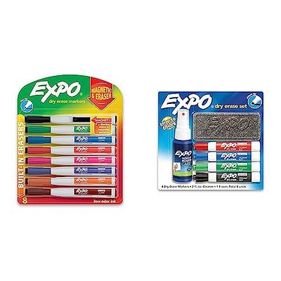 Expo Dry Erase Marker Set of 12 Markers, Eraser and Spray Cleaner