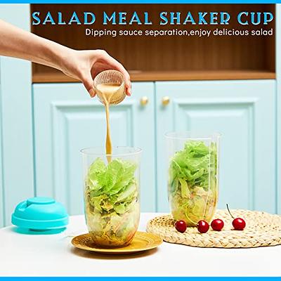 Salad Cup Shaker Fork Travel Cup Reusable Meal w/Lid Fork