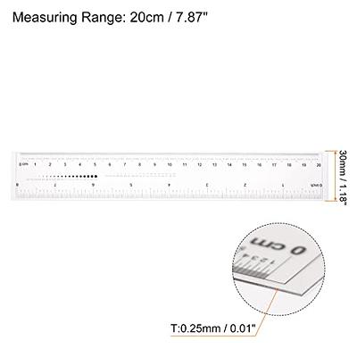 HARFINGTON Film Flexible Ruler 8 Inch 0.1mm Scale PET Plastic