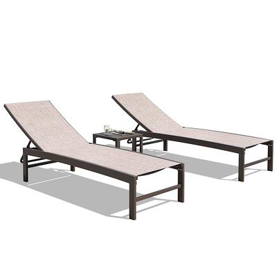 Crestlive Products Patio chaise lounge Set of 2 Aluminum Frame In